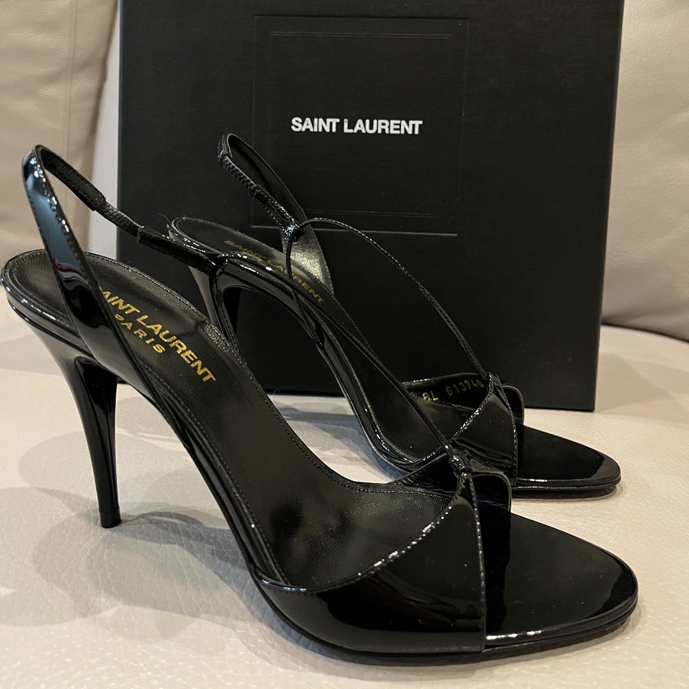 Saint Laurent Patent Slingback Sandals